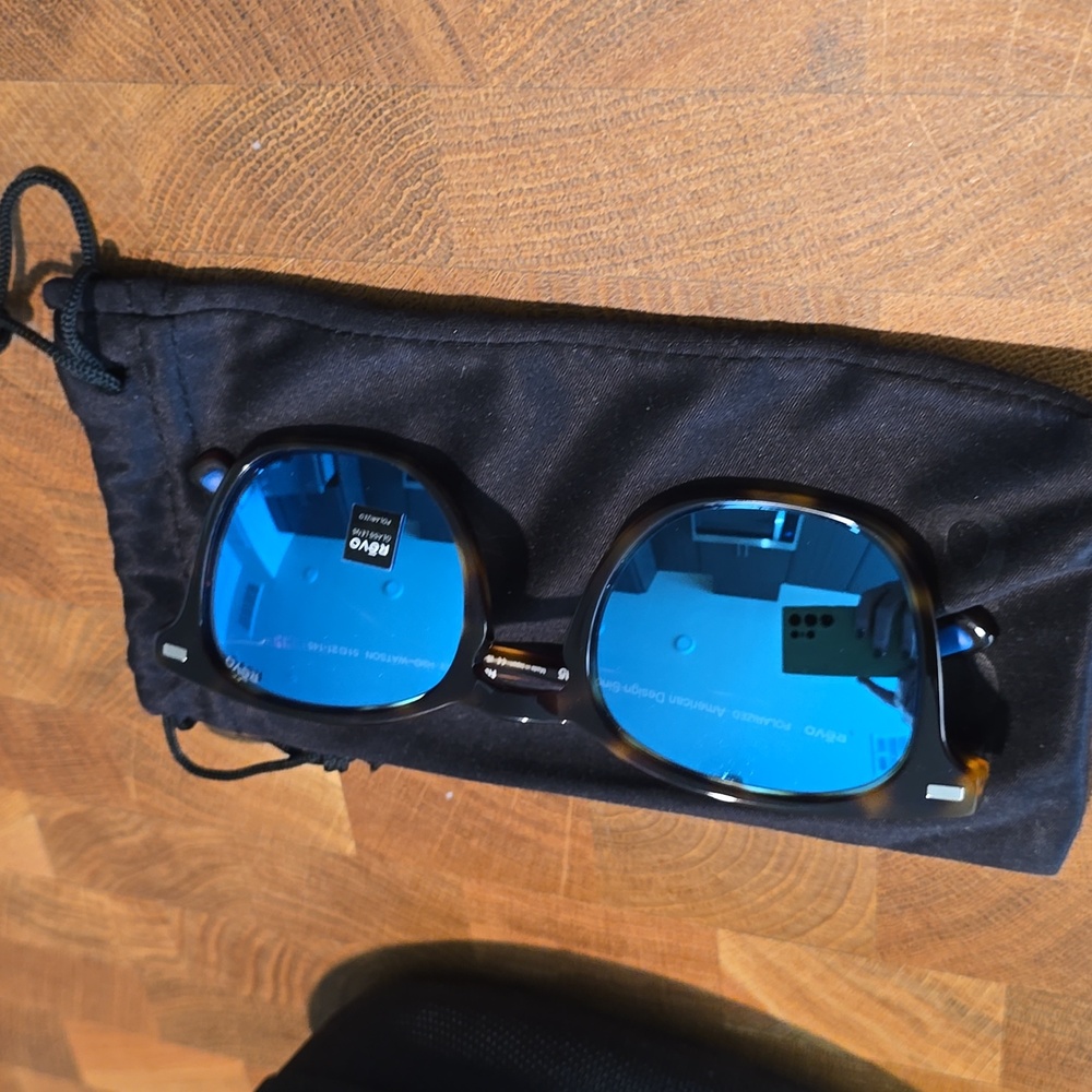 Revo Tortoise Frame Sunglasses with Polarized Blue Lenses